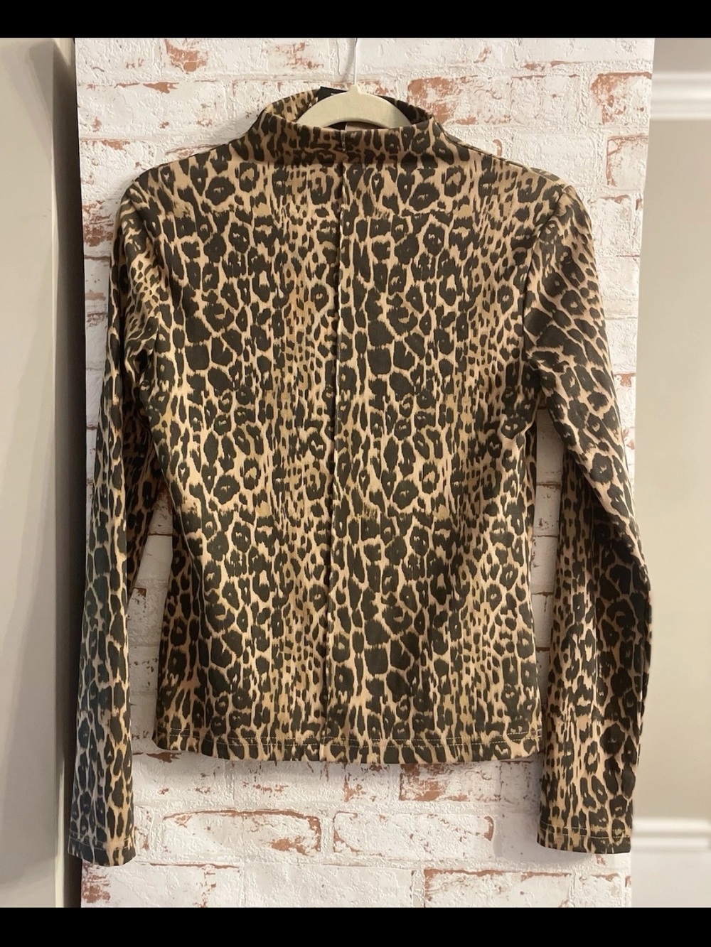 C/MEO Collective Leopard Print Mock Neck Top Size 4